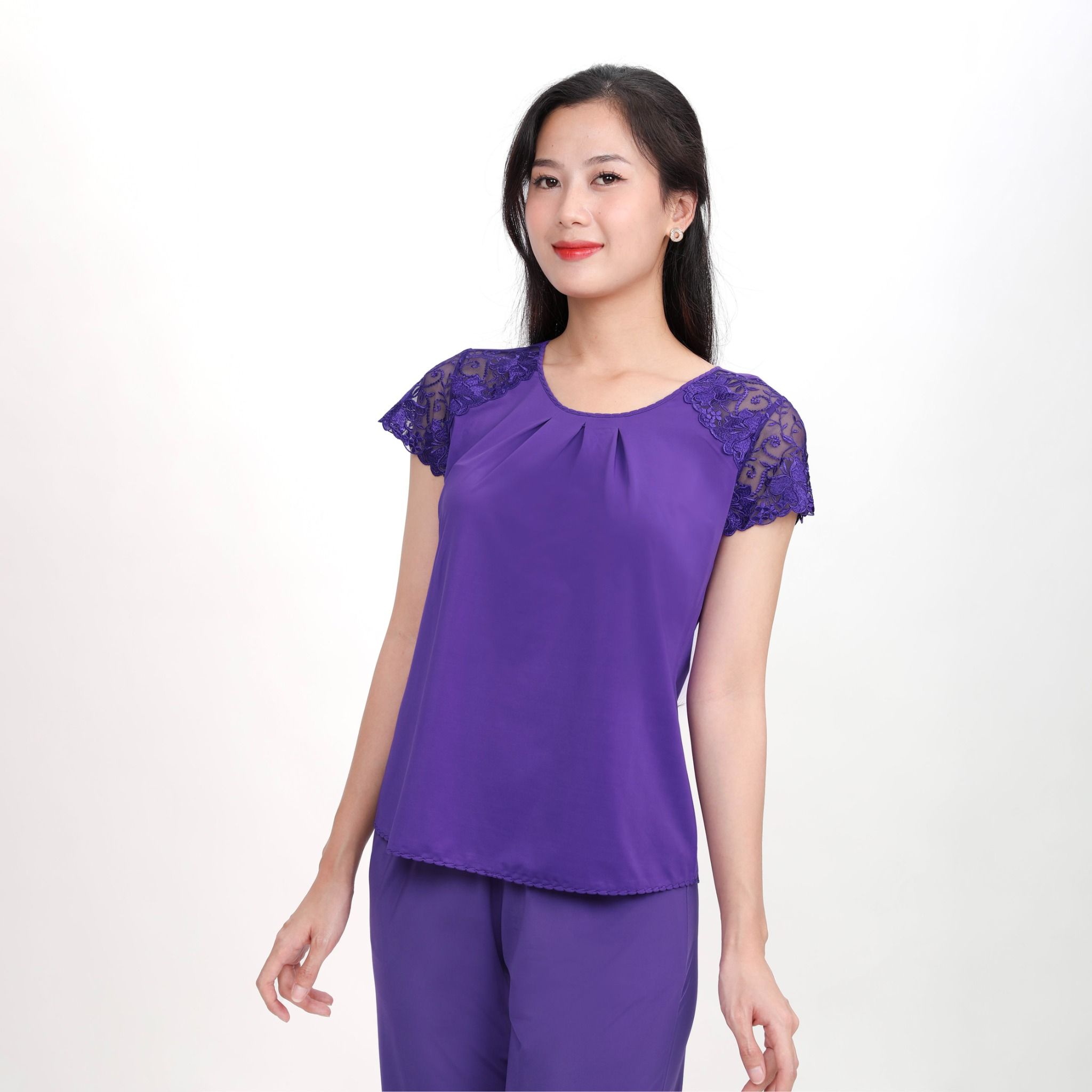 Set đồ bộ nữ kiểu quần dài tay ngắn chất thun lạnh siêu bền 013p 3146