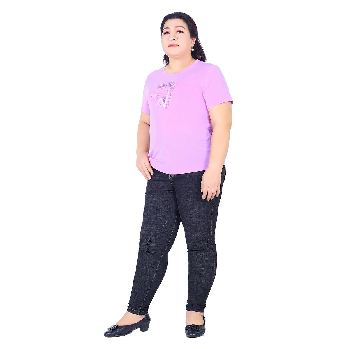 Áo thun nữ tay ngắn big size chất nhung lạnh 150p 0067