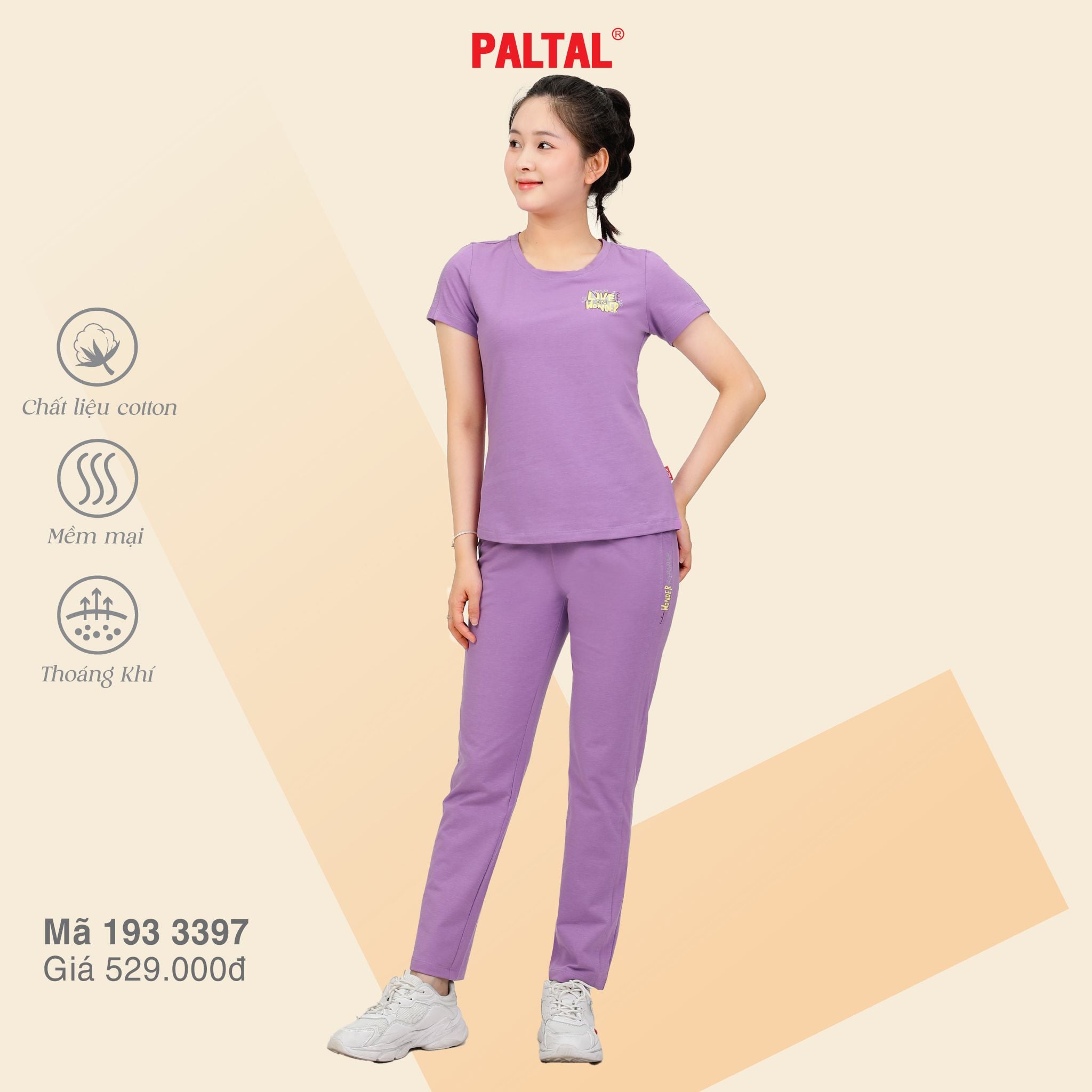 Set đồ bộ nữ kiểu quần dài tay ngắn cotton cvc mát 193p 3397