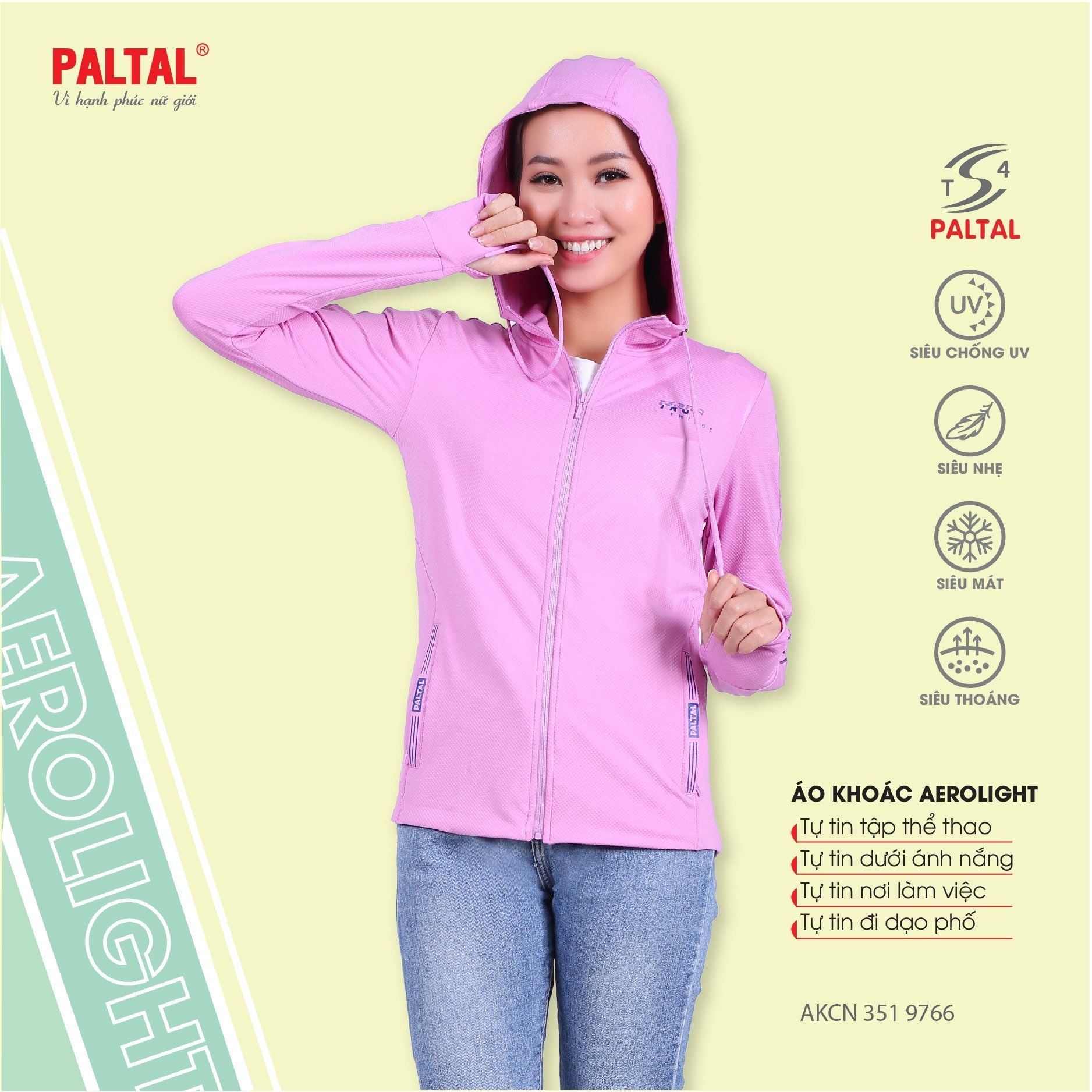 Áo khoác nữ chống nắng, chống UV T4 chất aerolight siêu nhẹ 351p 9766