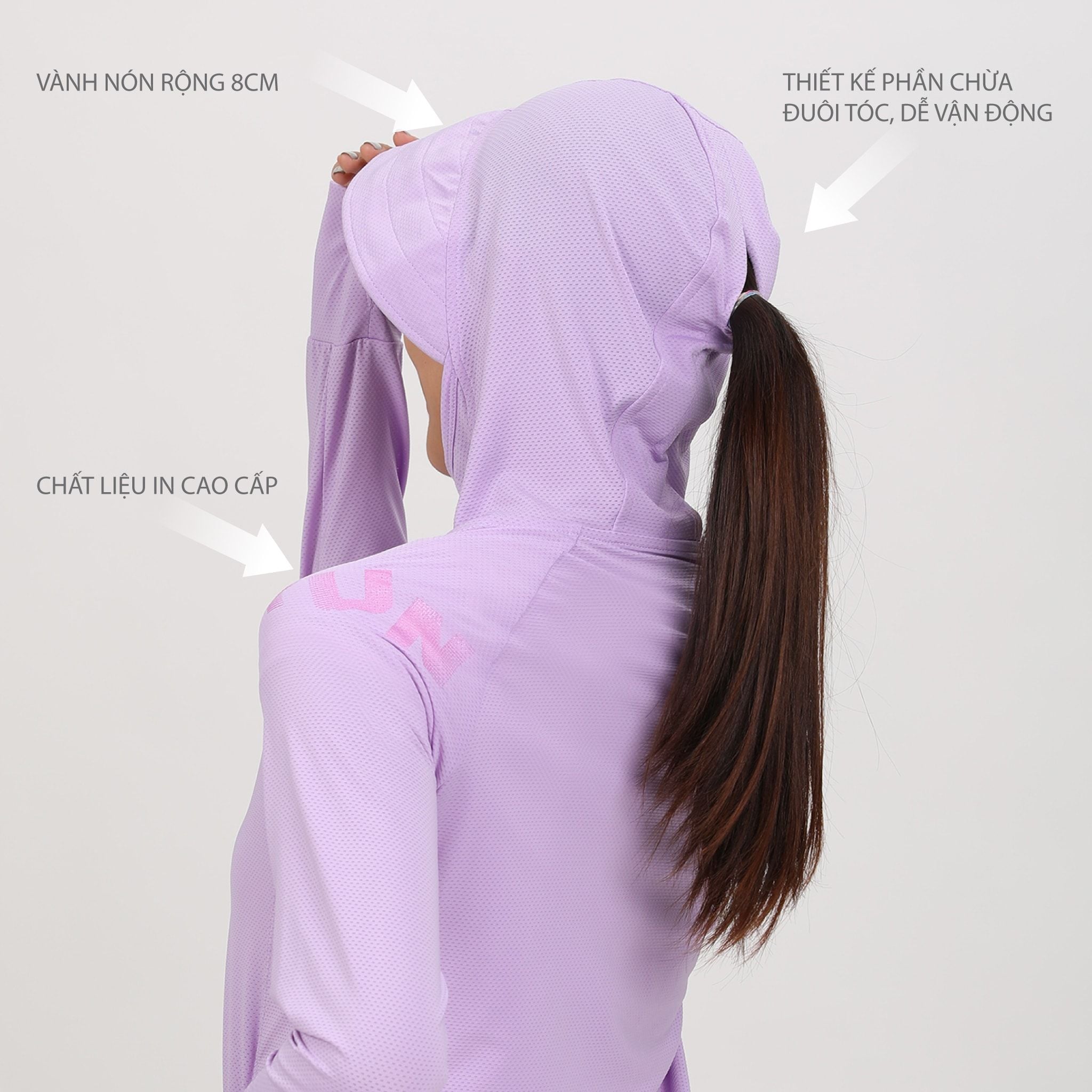 Áo khoác nữ chống nắng, chống UV có nón chất poly thái 311p 1301