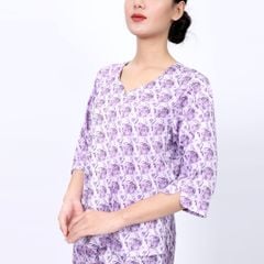 Set đồ bộ nữ kiểu quần dài tay lỡ chất lụa nhung 263p 6001