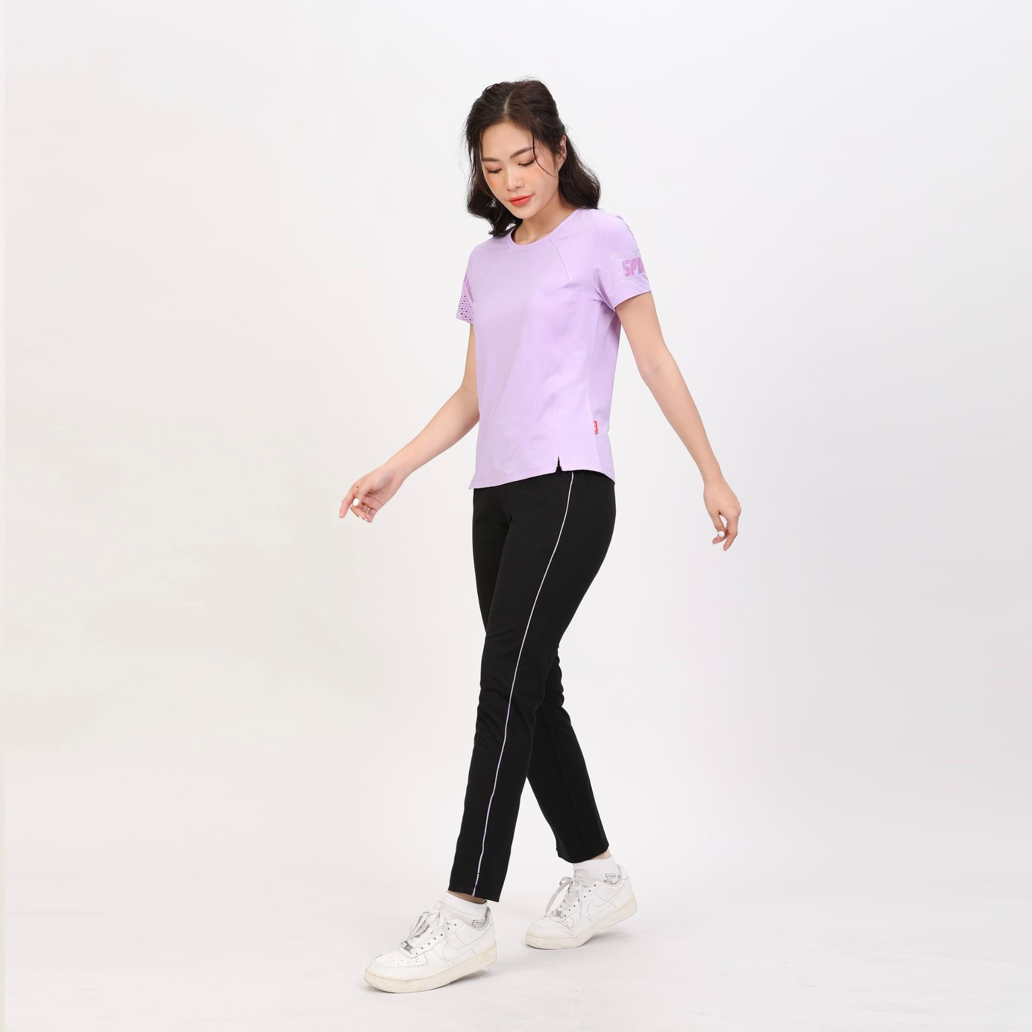 Set đồ bộ nữ kiểu quần dài tay ngắn thể thao 3 trong 1 chất poly thái 313p 3390
