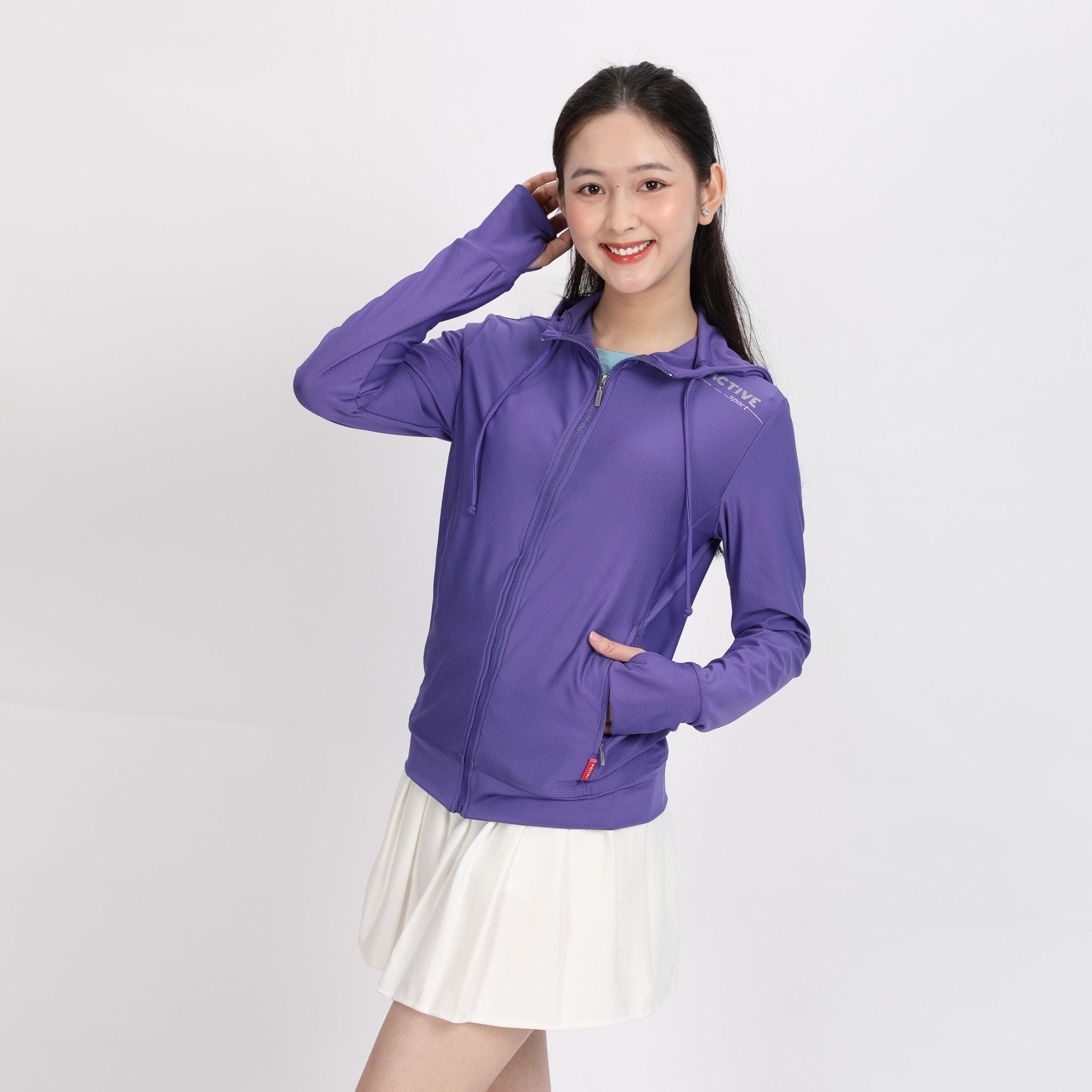 Áo khoác nữ chống nắng, chống UV chất poly mè 311p 1228