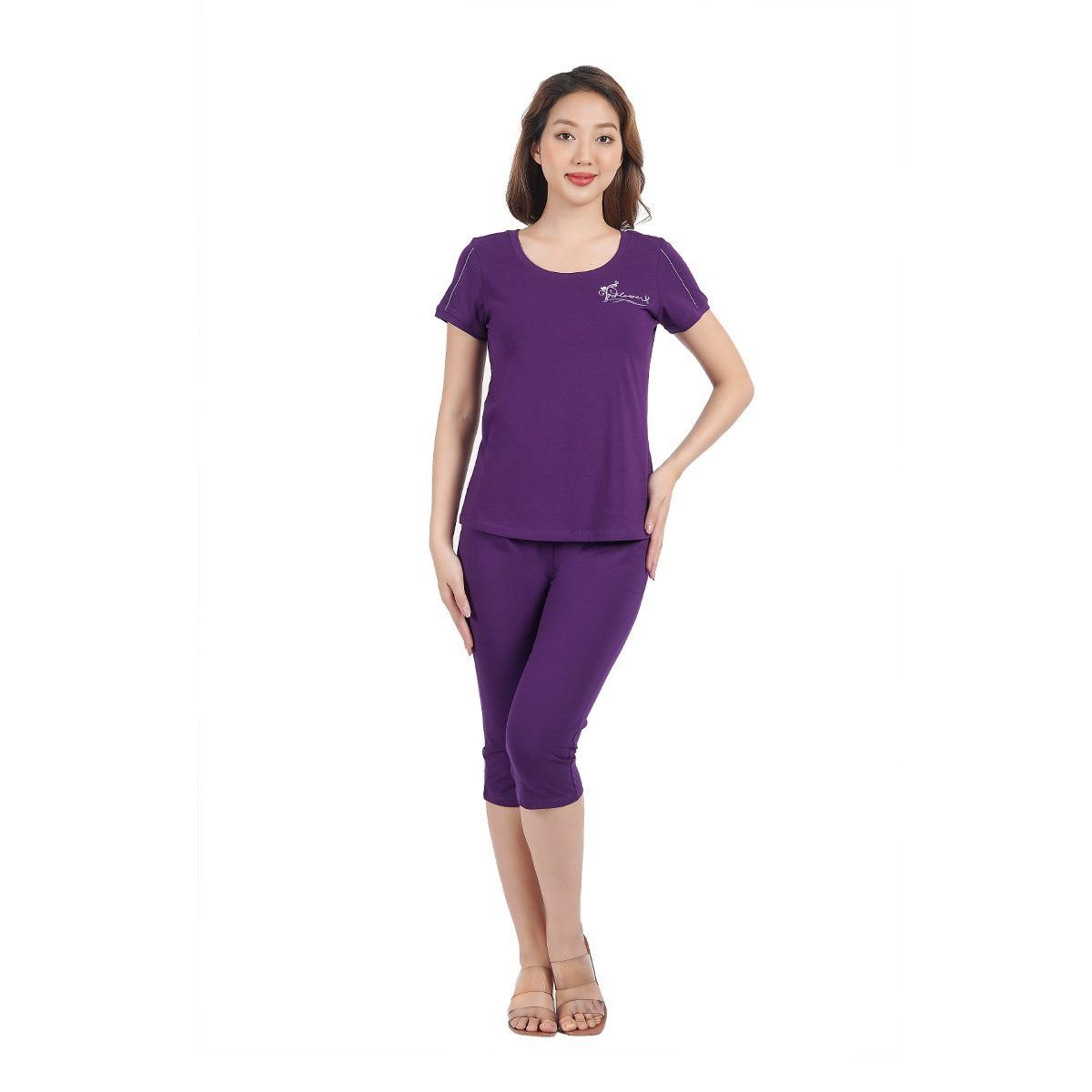 Set đồ bộ nữ kiểu quần lửng tay ngắn chất cotton siêu mát 024p 4246