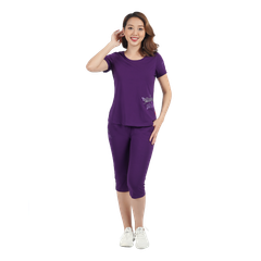 Set đồ bộ nữ kiểu quần lửng tay ngắn chất cotton siêu mát 024p 4247