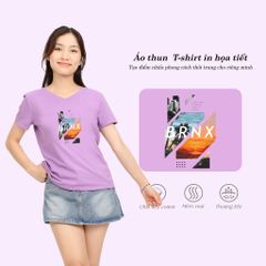 Áo thun nữ tay ngắn Form Suông Cổ Tim chất cotton siêu mát 190p 0323