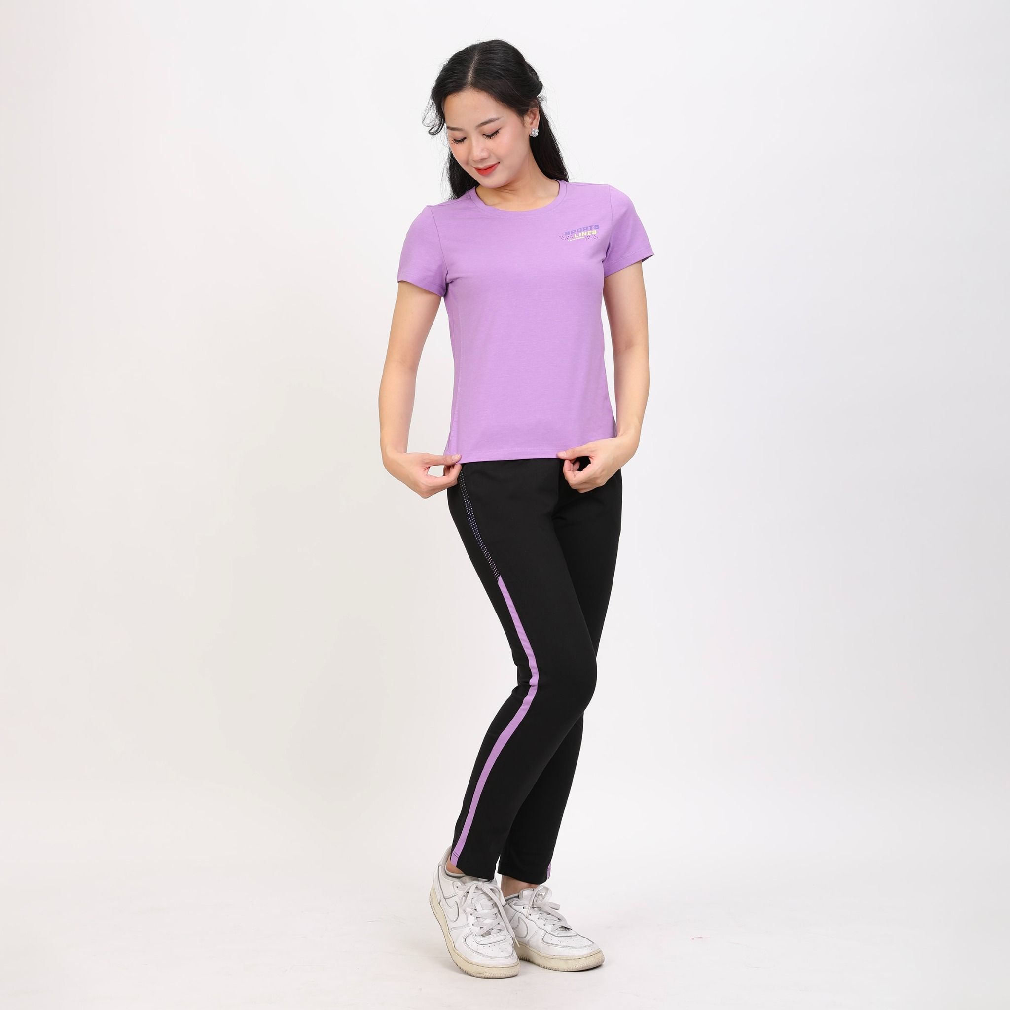 Set đồ bộ nữ kiểu quần dài tay ngắn chất cotton melan mát 193p 3393