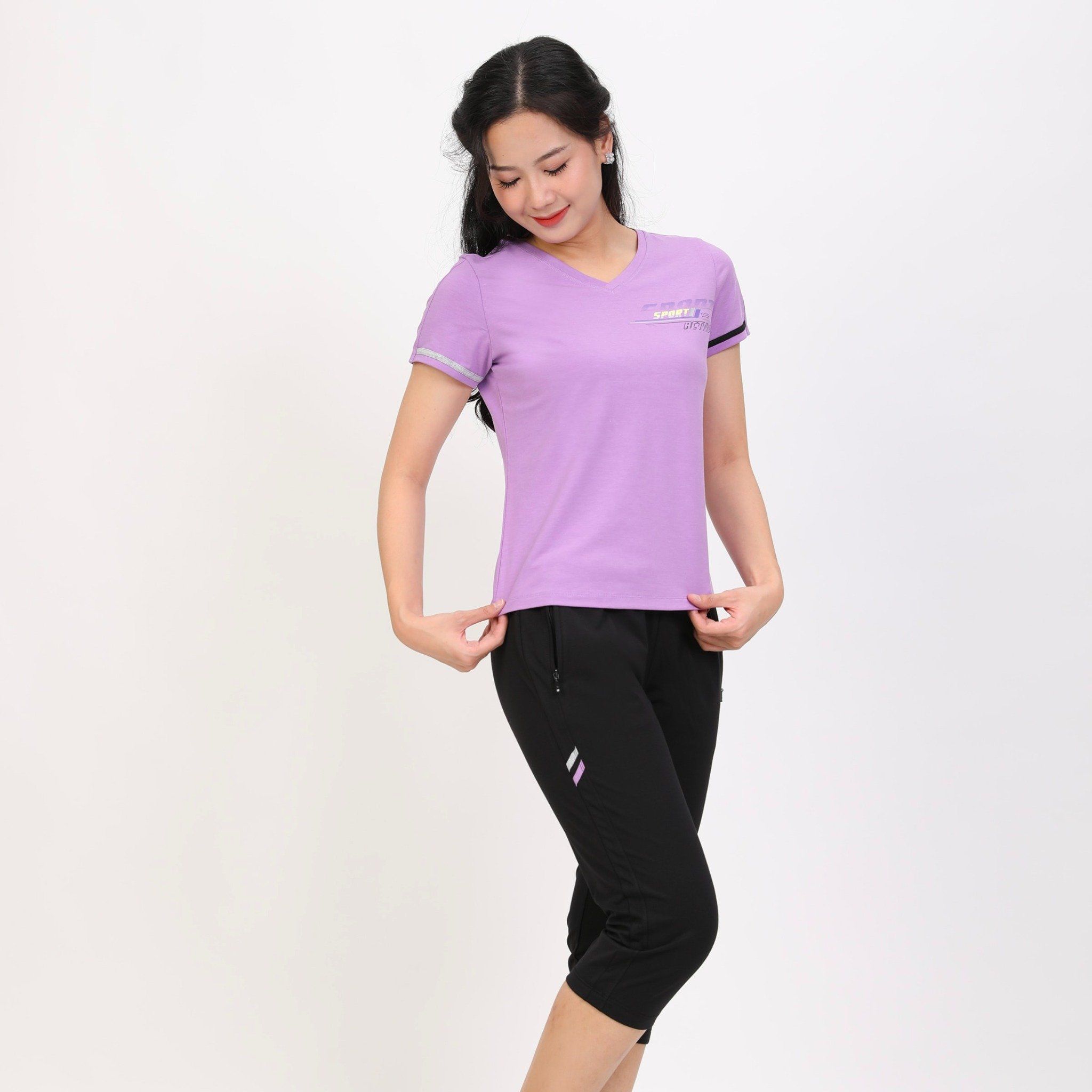 Set đồ bộ nữ kiểu quần lửng tay ngắn chất cotton melan mát 194p 4300