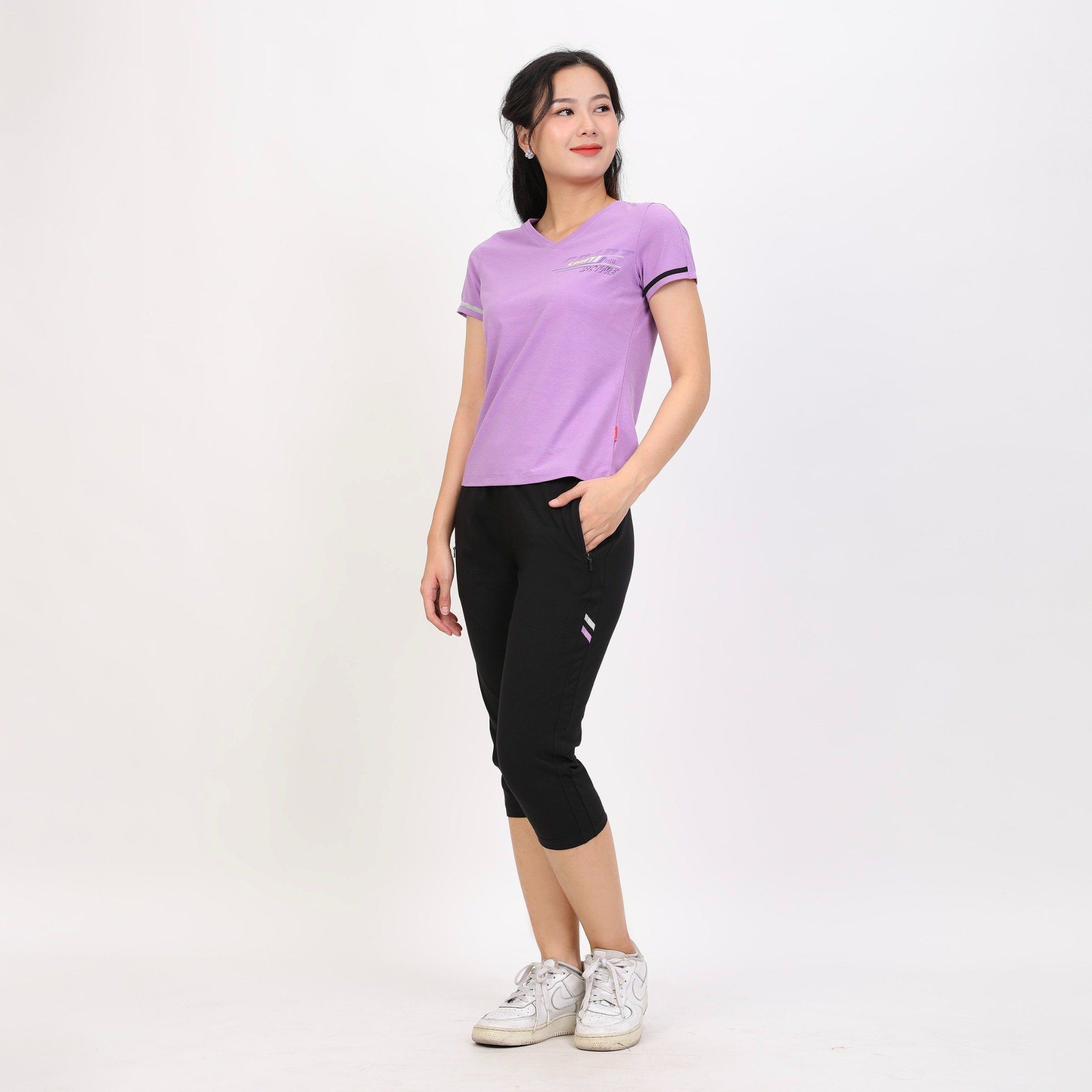 Set đồ bộ nữ kiểu quần lửng tay ngắn chất cotton melan mát 194p 4300