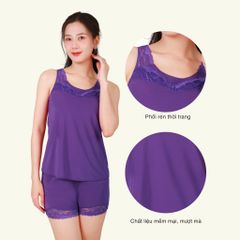 Set đồ bộ nữ kiểu quần đùi bản chất thun lạnh siêu bền 015p 2156