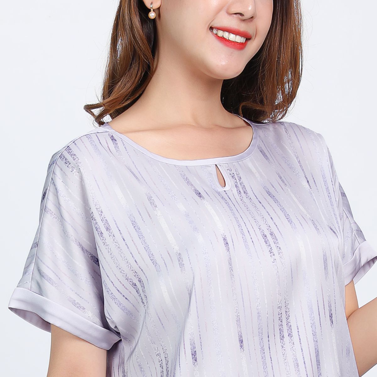 Set đồ bộ nữ kiểu quần dài tay ngắn chất lụa nhung 263p 3351