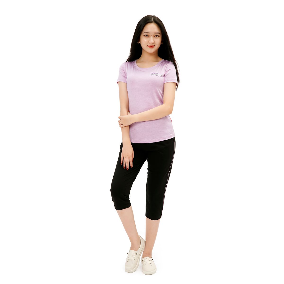 Set đồ bộ nữ kiểu quần lửng nữ thể thao kiểu quần lửng tay ngắn chất melan lưới 344p 4232