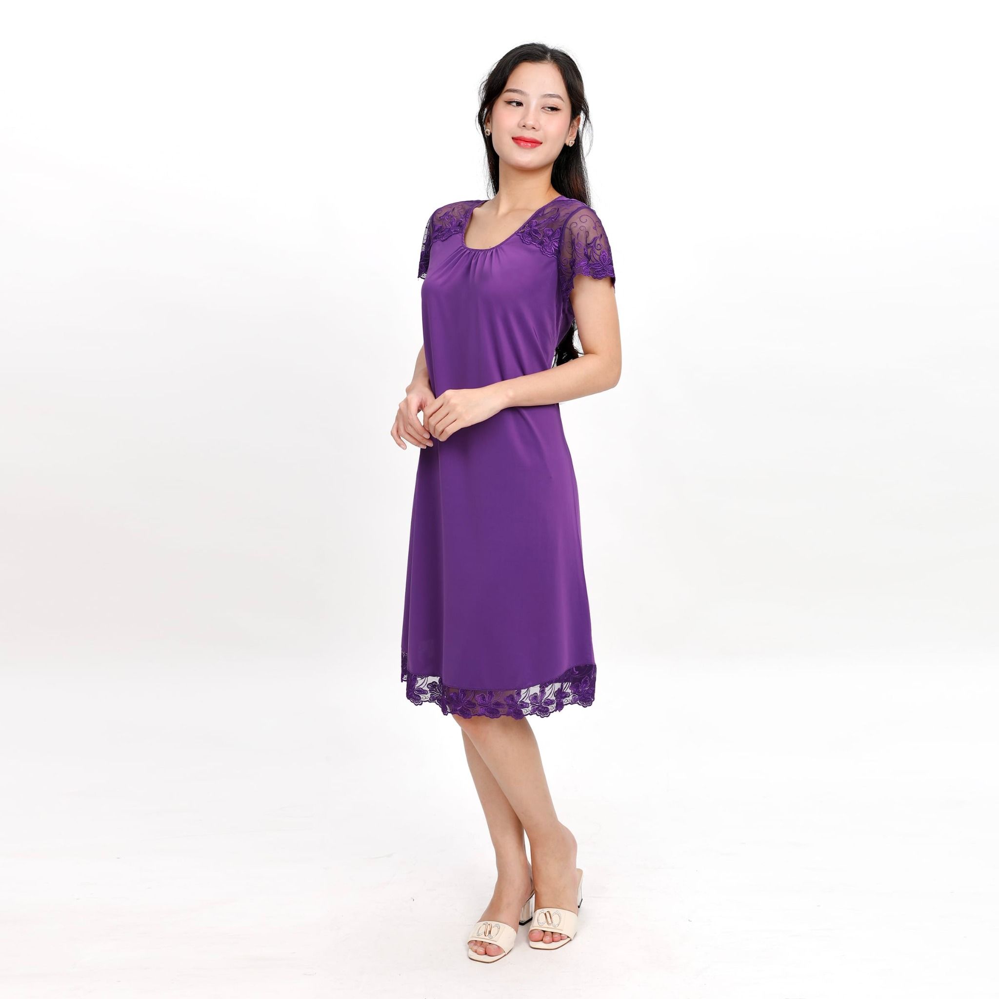 Áo ngủ, Váy ngủ tay ngắn chất thun lạnh siêu bền 012p 8010