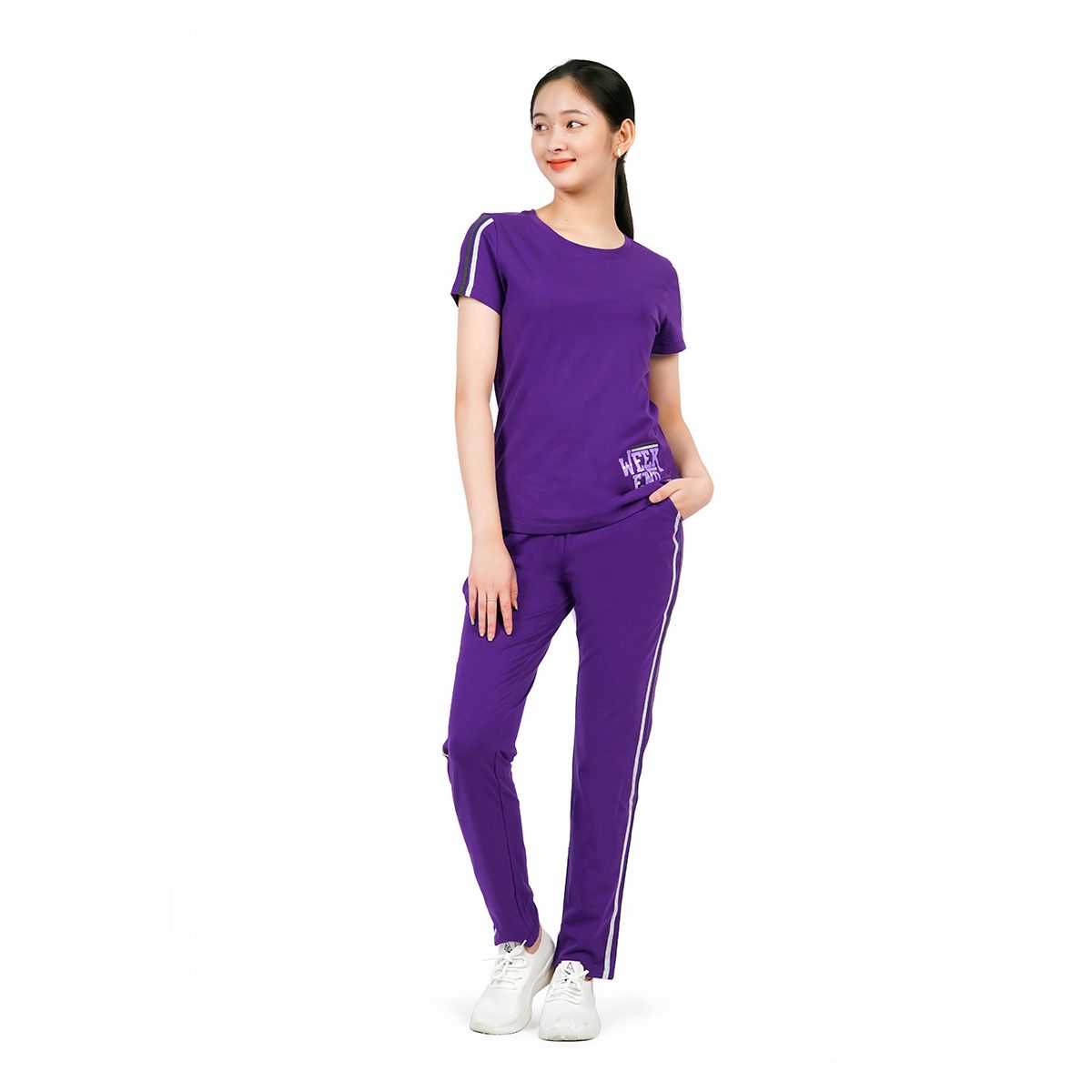 Set đồ bộ nữ kiểu quần dài tay ngắn chất cotton siêu mát 023p 3307