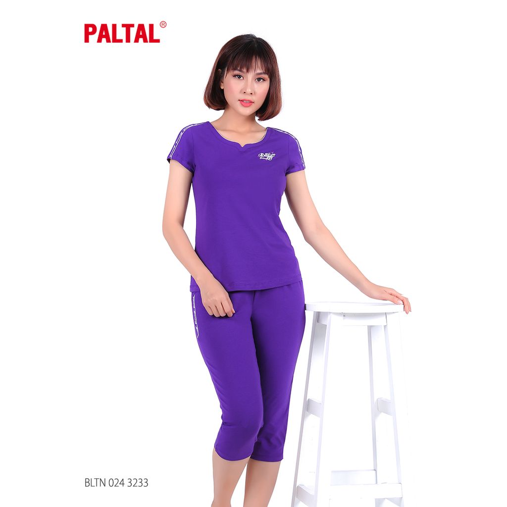 Bộ đồ nữ mặc nhà kiểu thể thao quần lửng tay ngắn vải cotton 024p 3233