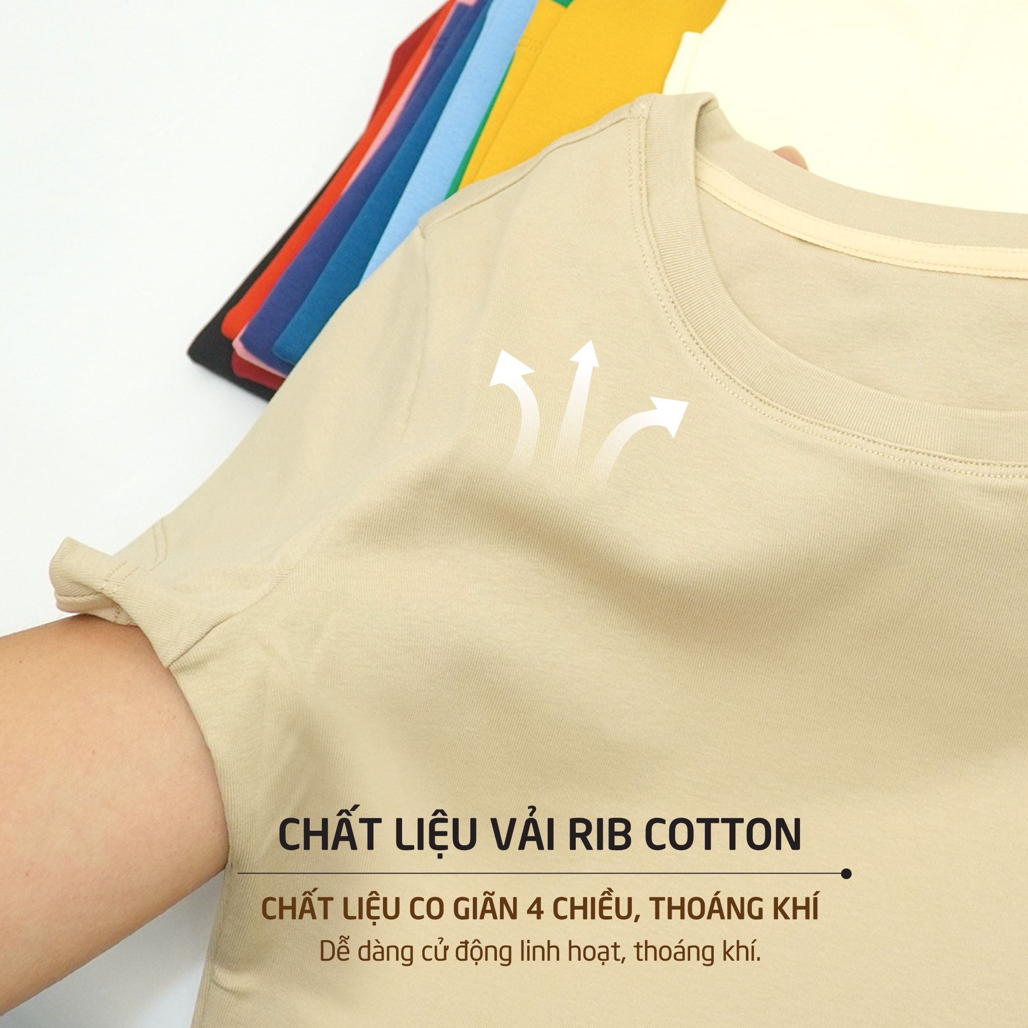 Áo thun nữ croptop tay ngắn Cổ Tròn chất rib chất cotton siêu mát 220p 0265