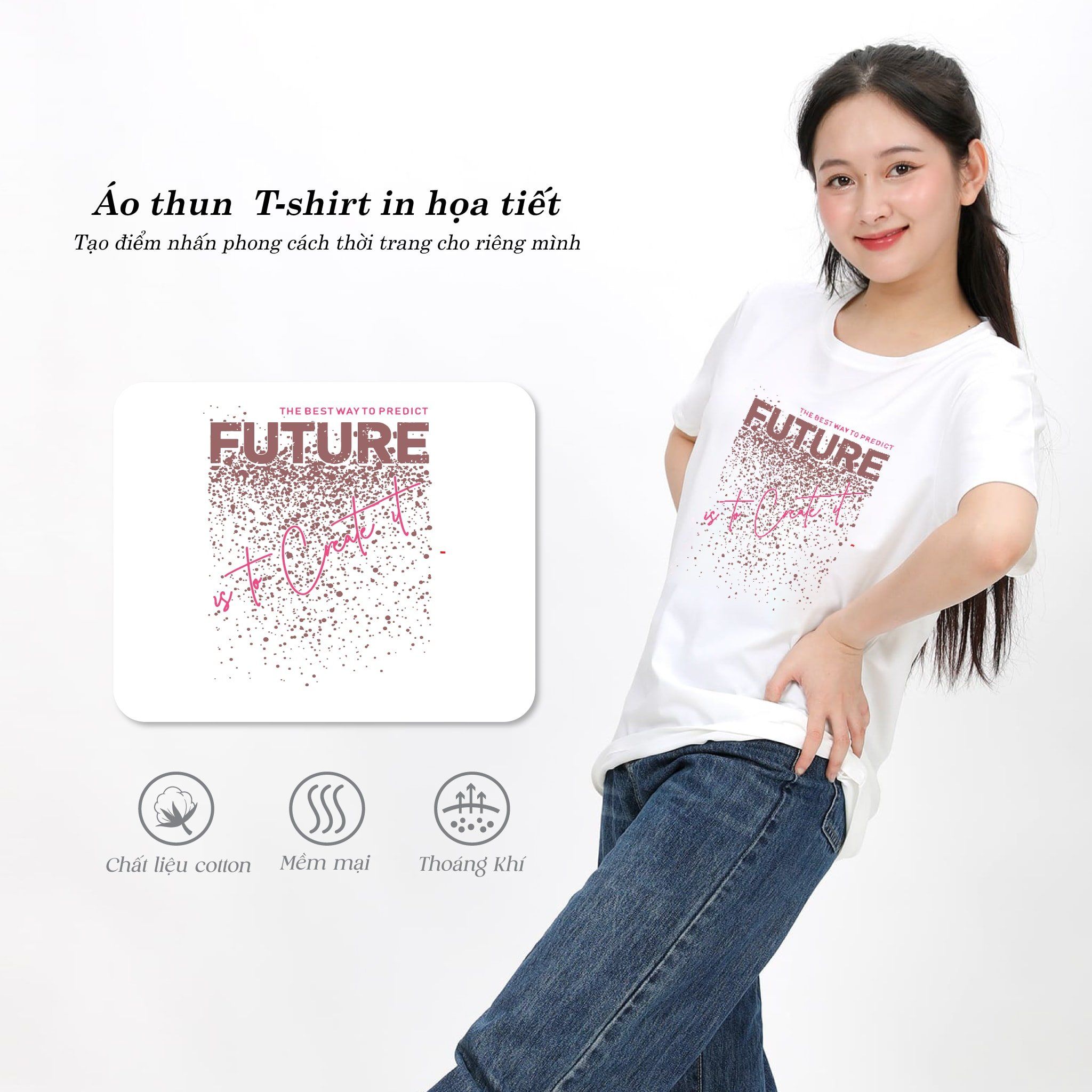 Áo thun nữ tay ngắn Form Rộng chất cotton siêu mát 020p 0290