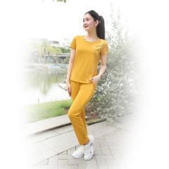 Set đồ bộ nữ kiểu quần dài tay ngắn cotton cvc mát 193p 3331