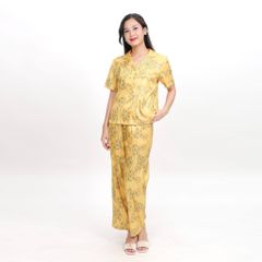 Bộ dài tay ngắn in hoa chất liệu lụa nhung cao cấp BDTN 263p 6055