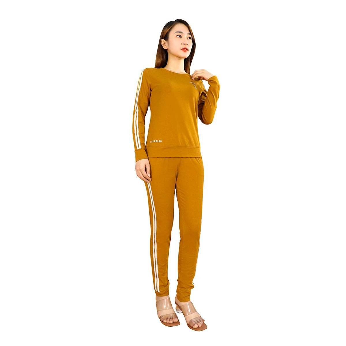 Bộ nữ thể thao kiểu quần dài tay dài chất cotton siêu mát 033p 3240