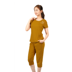 Set đồ bộ nữ kiểu quần lửng tay ngắn cotton cvc mát 194p 4248