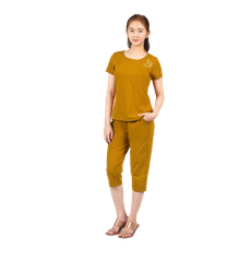 Set đồ bộ nữ kiểu quần lửng tay ngắn cotton cvc mát 194p 4248