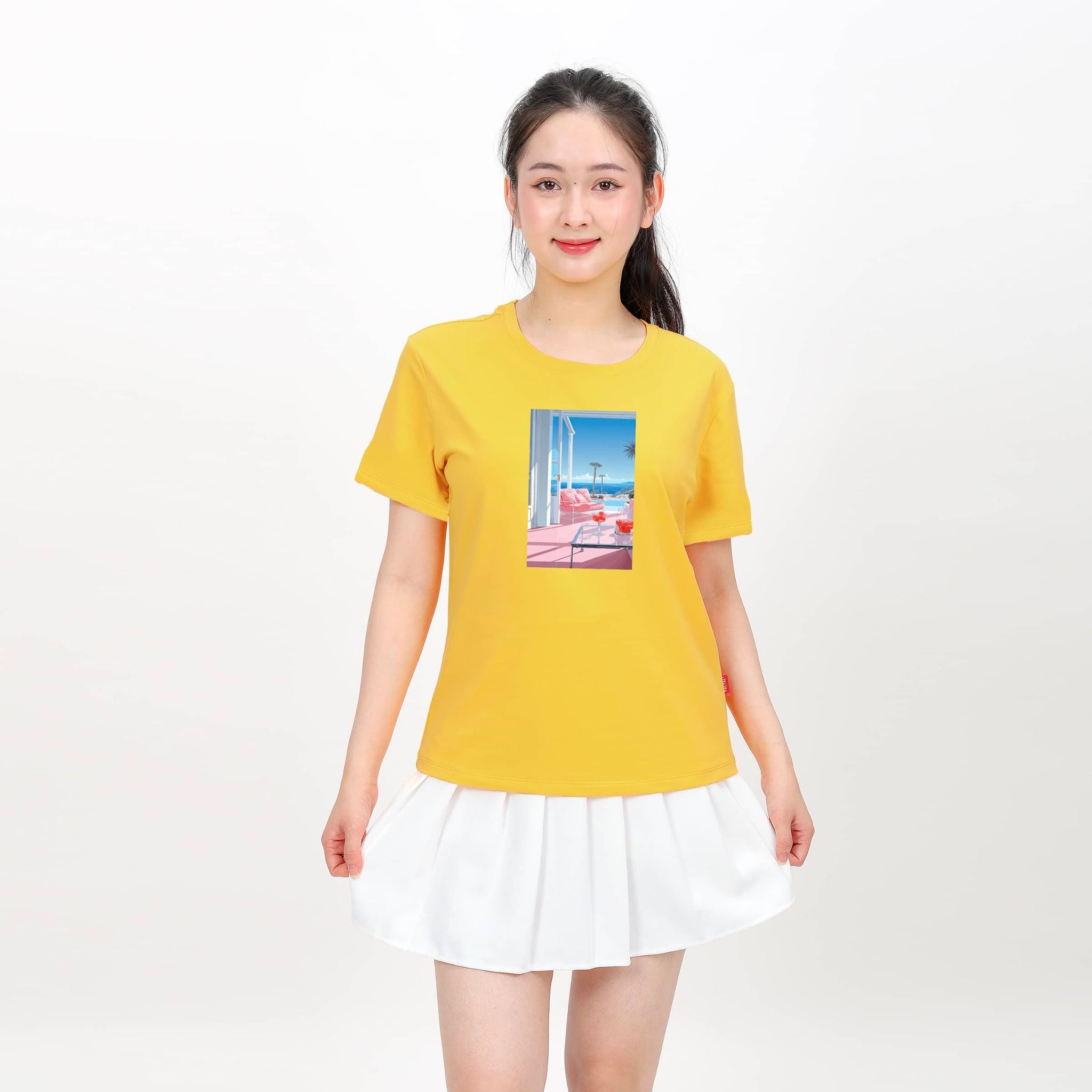Áo thun nữ tay ngắn chất cotton siêu mát form basic 020p 1801