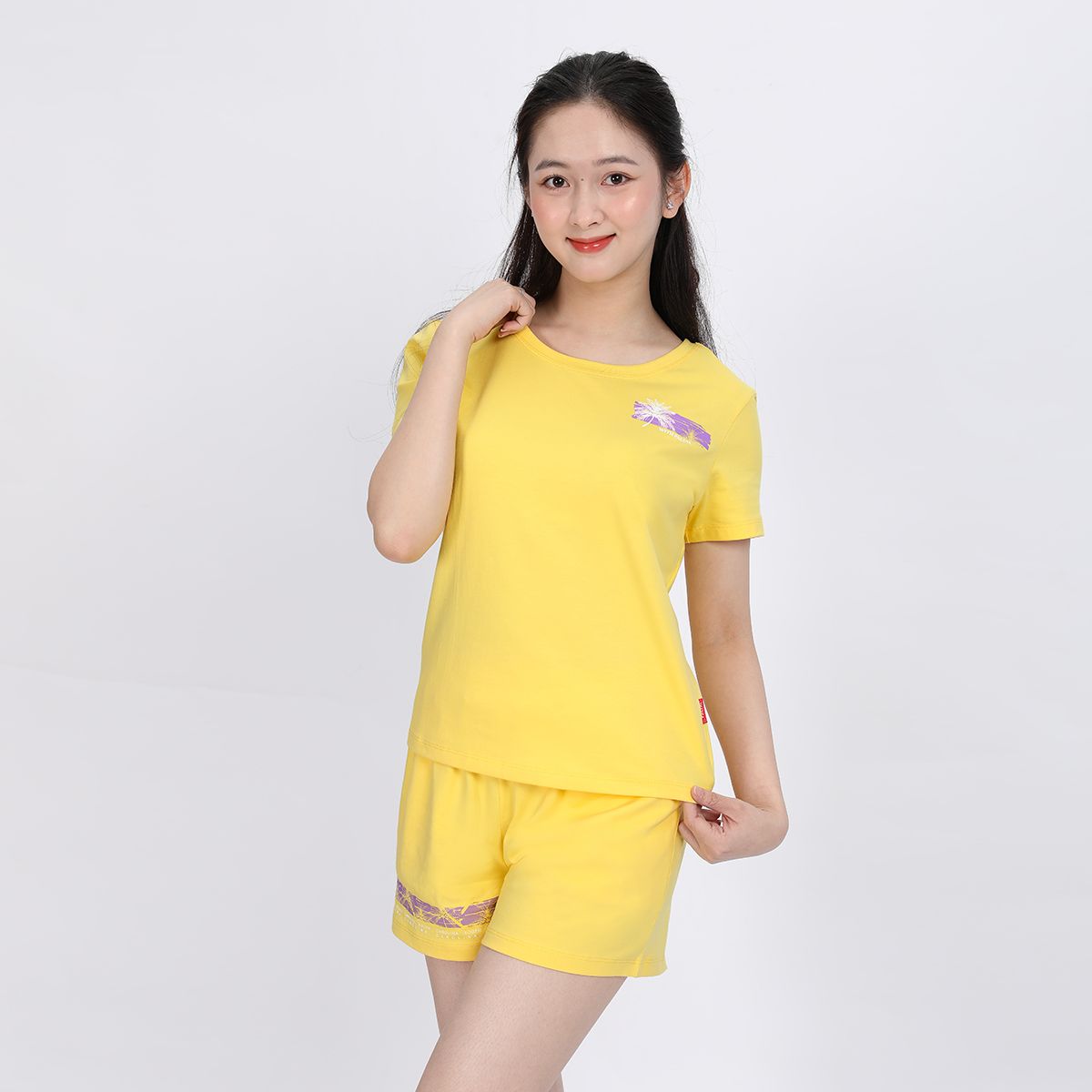 Set đồ bộ nữ kiểu quần đùi tay ngắn chất cotton siêu mát 025p 5107