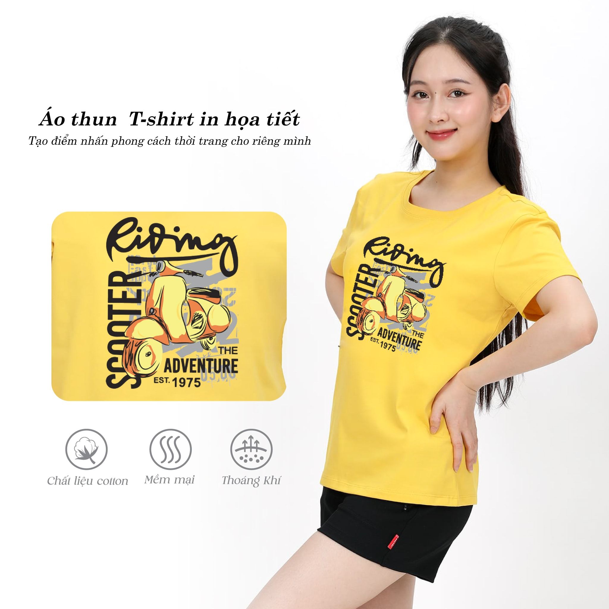 Áo thun nữ tay ngắn Form Rộng chất cotton siêu mát 020p 0285