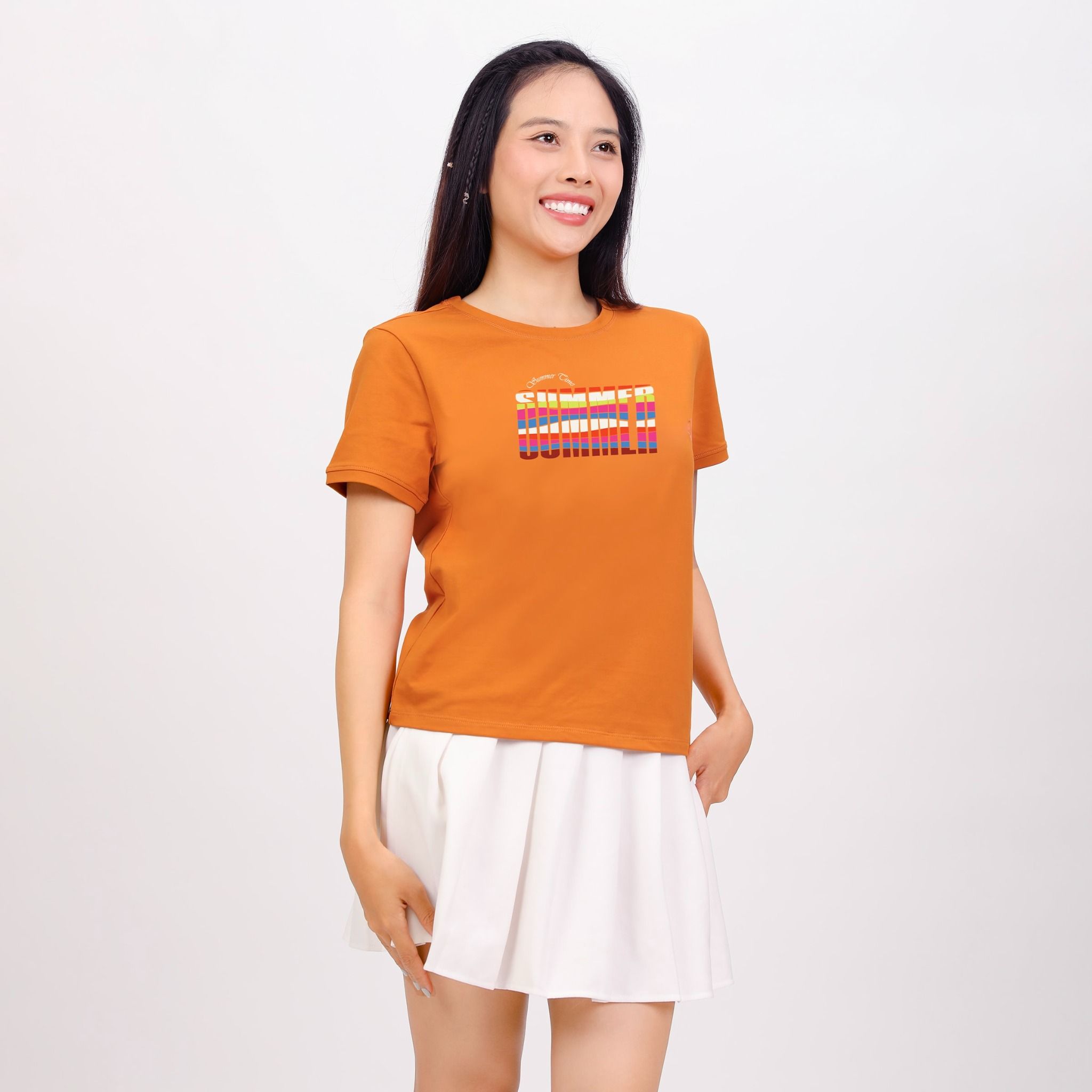 Áo thun nữ tay ngắn form cơ bản chất cotton siêu mát 020p 0307