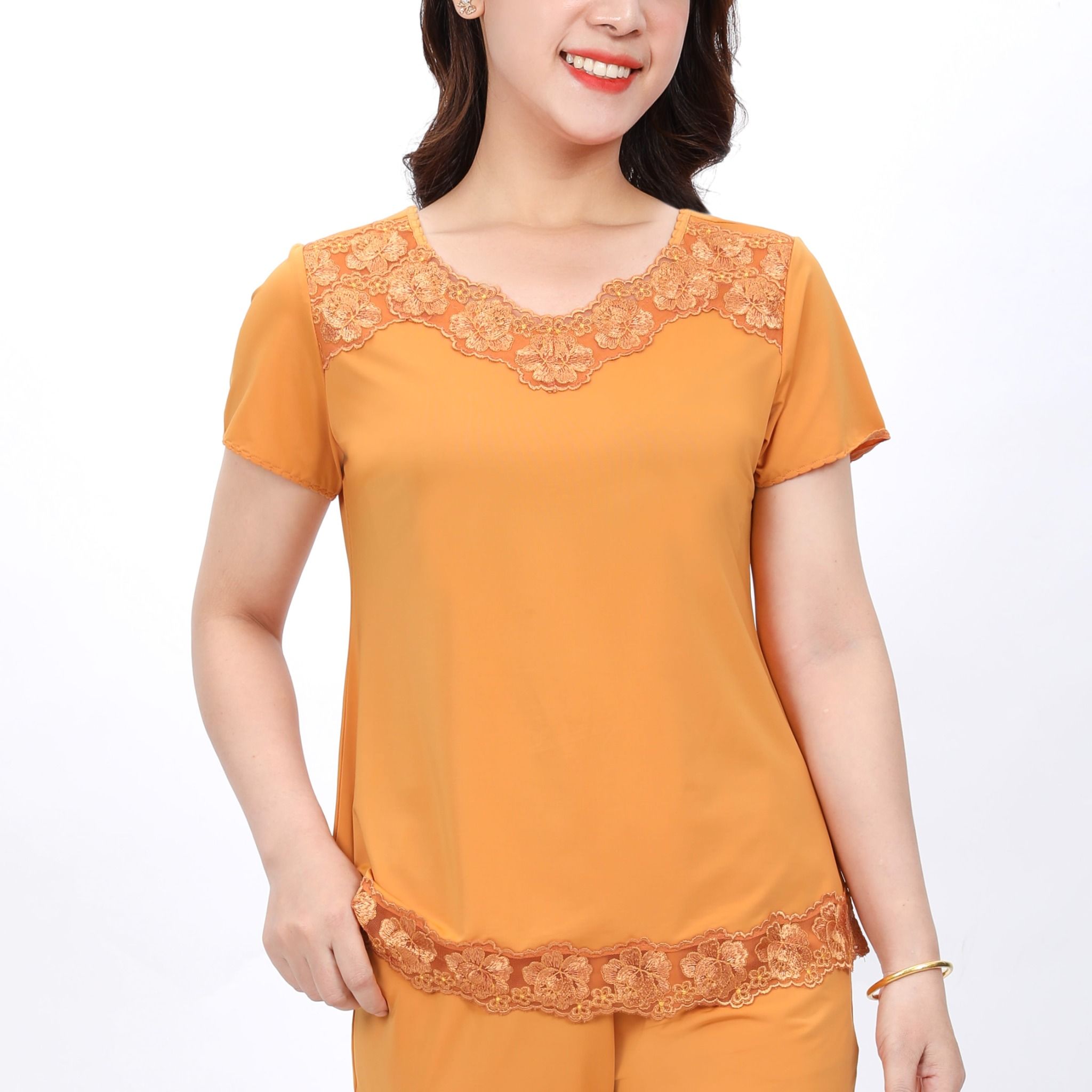 Set đồ bộ nữ kiểu quần dài tay ngắn chất thun lạnh siêu bền 013p 3339