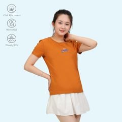Áo thun nữ tay ngắn cổ tròn form suông chất cotton siêu mát 020p 0339