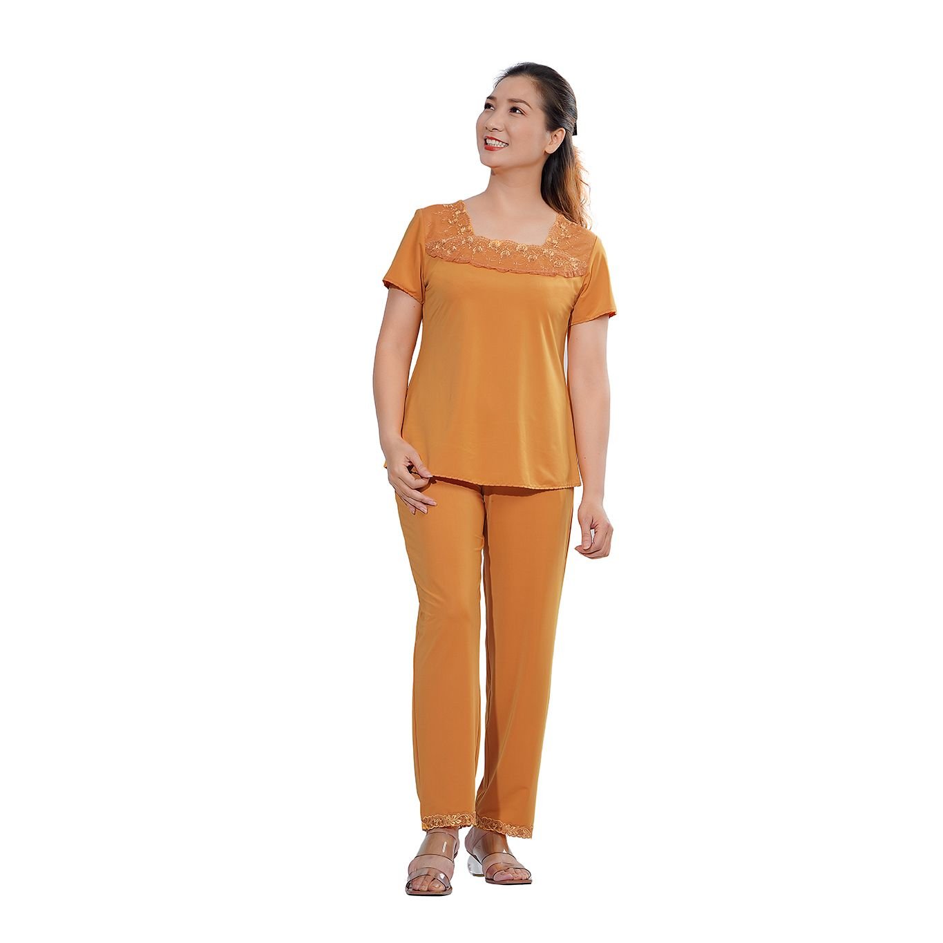 Set đồ bộ nữ kiểu quần dài tay ngắn chất thun lạnh siêu bền 013p 3147