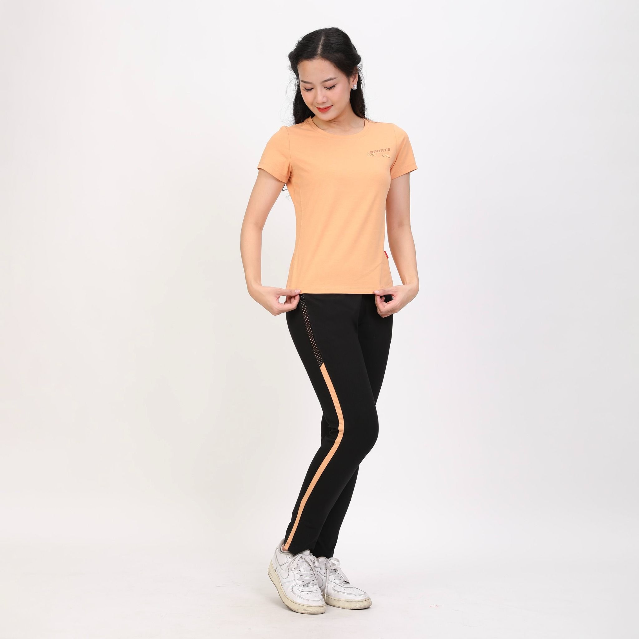 Set đồ bộ nữ kiểu quần dài tay ngắn chất cotton melan mát 193p 3393
