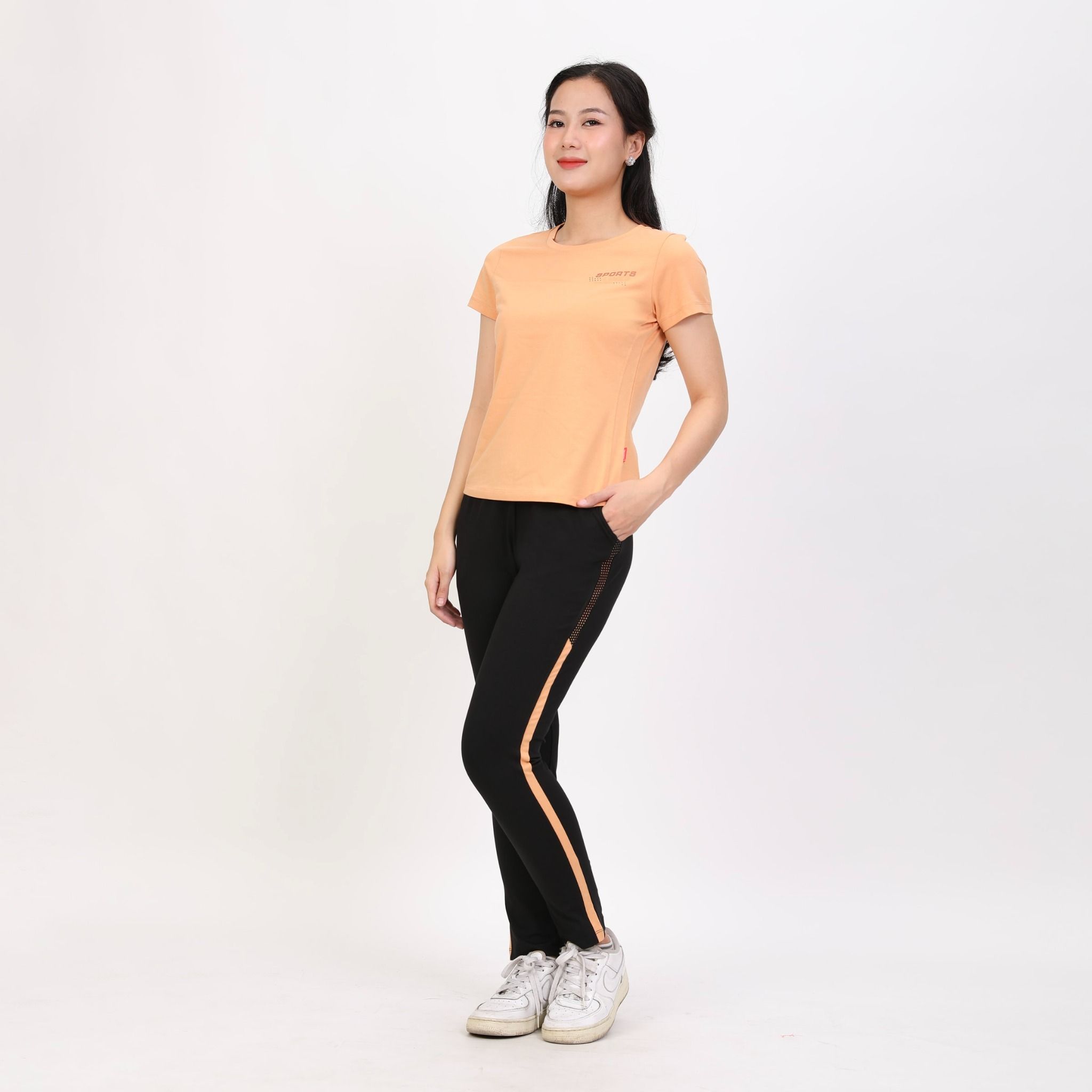 Set đồ bộ nữ kiểu quần dài tay ngắn chất cotton melan mát 193p 3393