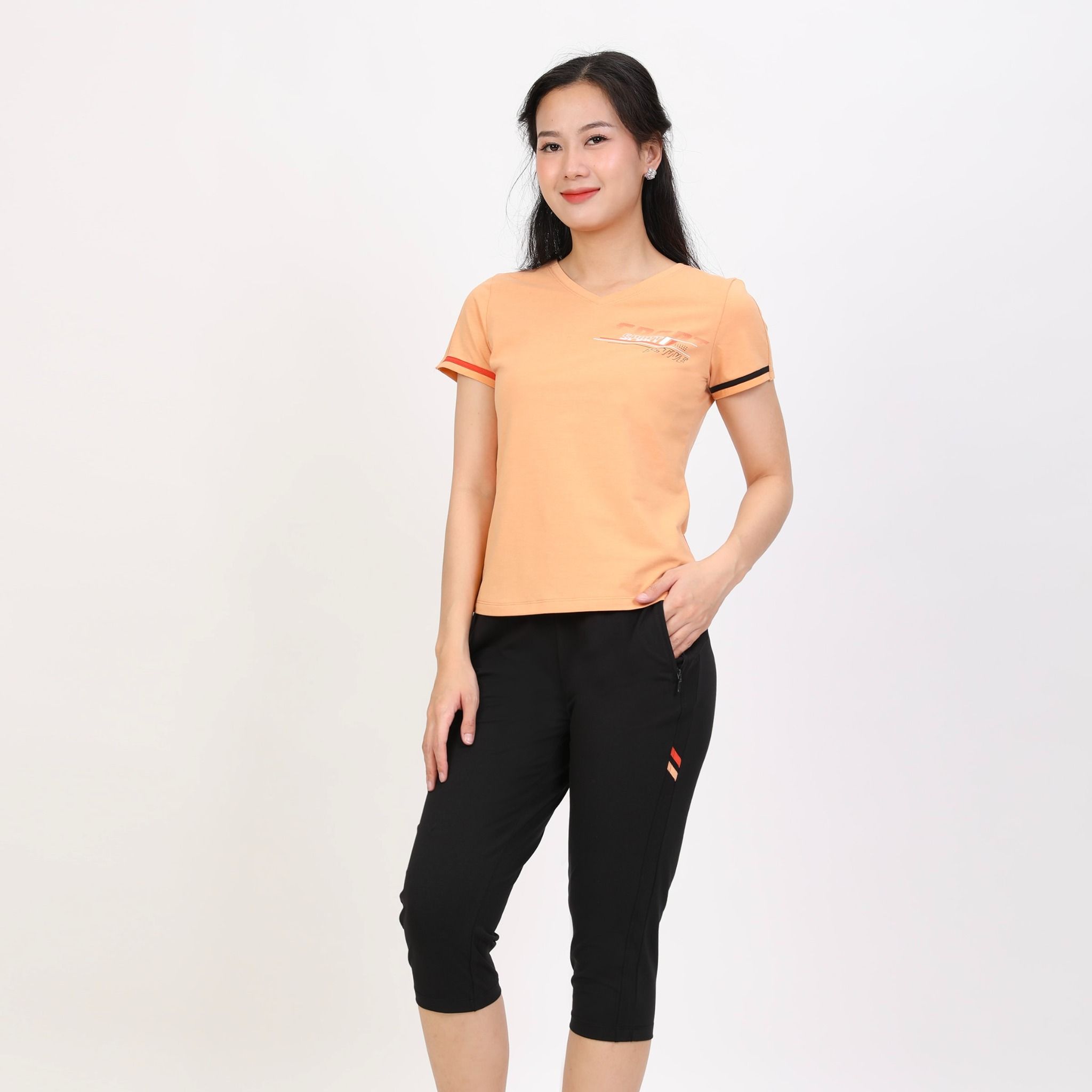 Set đồ bộ nữ kiểu quần lửng tay ngắn chất cotton melan mát 194p 4300