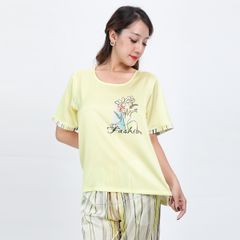 Set đồ bộ nữ kiểu quần dài tay ngắn chất lụa nhung 263p 3348