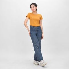 Áo Thun Croptop Tay Ngắn Cổ Tròn LIME Rib Cotton 220p 0267