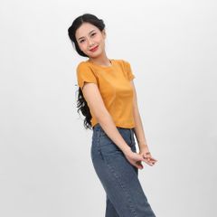 Áo thun nữ Croptop tay ngắn Cổ Tròn LIME chất rib chất cotton siêu mát 220p 0267
