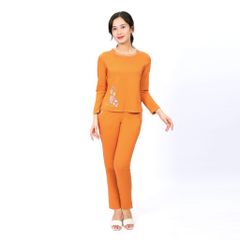 Set đồ bộ nữ kiểu quần dài tay dài cotton cvc mát 183p 3210