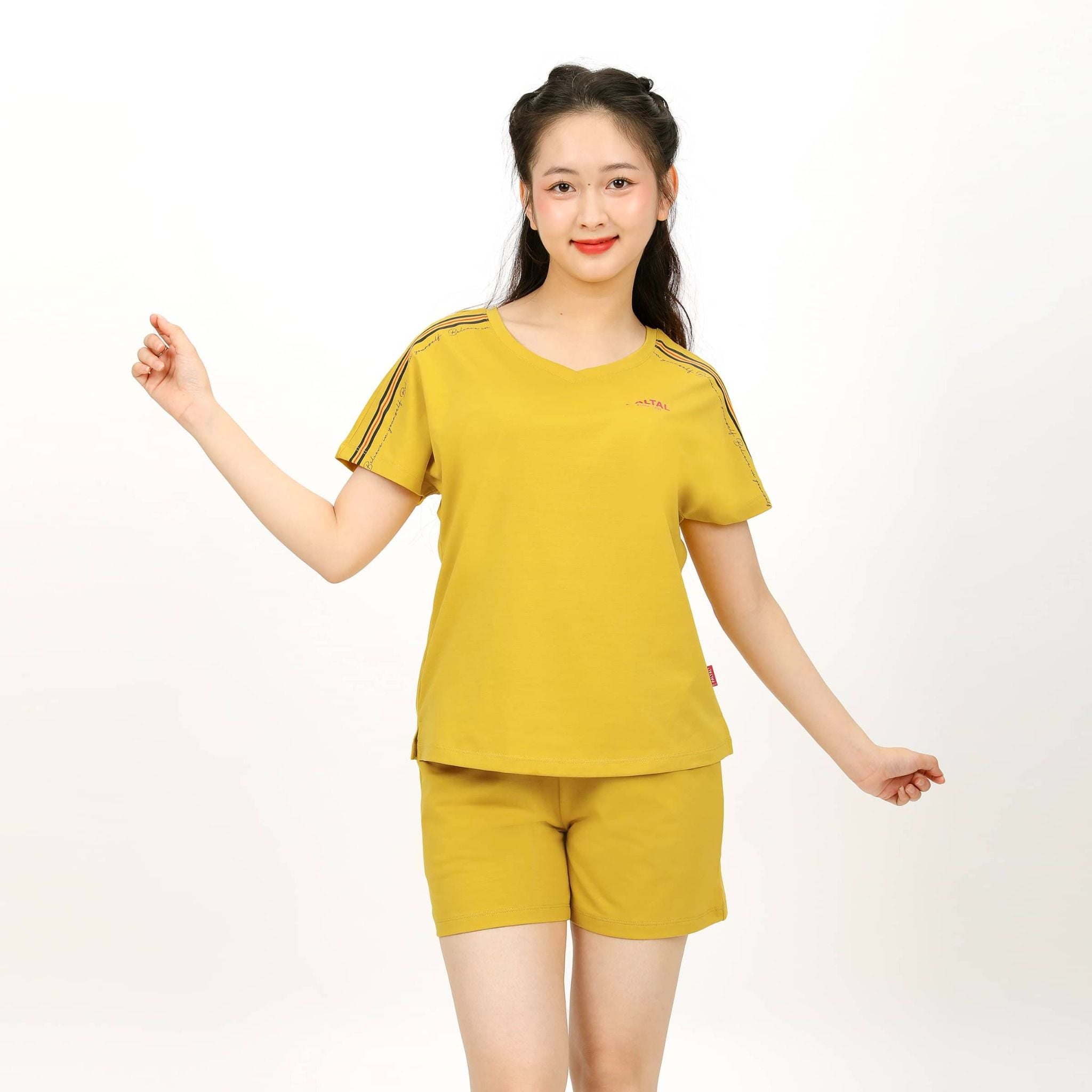 Set đồ bộ nữ kiểu quần đùi tay ngắn chất cotton siêu mát 195p 5177