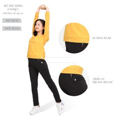 Set đồ bộ nữ kiểu quần dài tay dài chất vảy cá cotton cvc mát 403p 0140