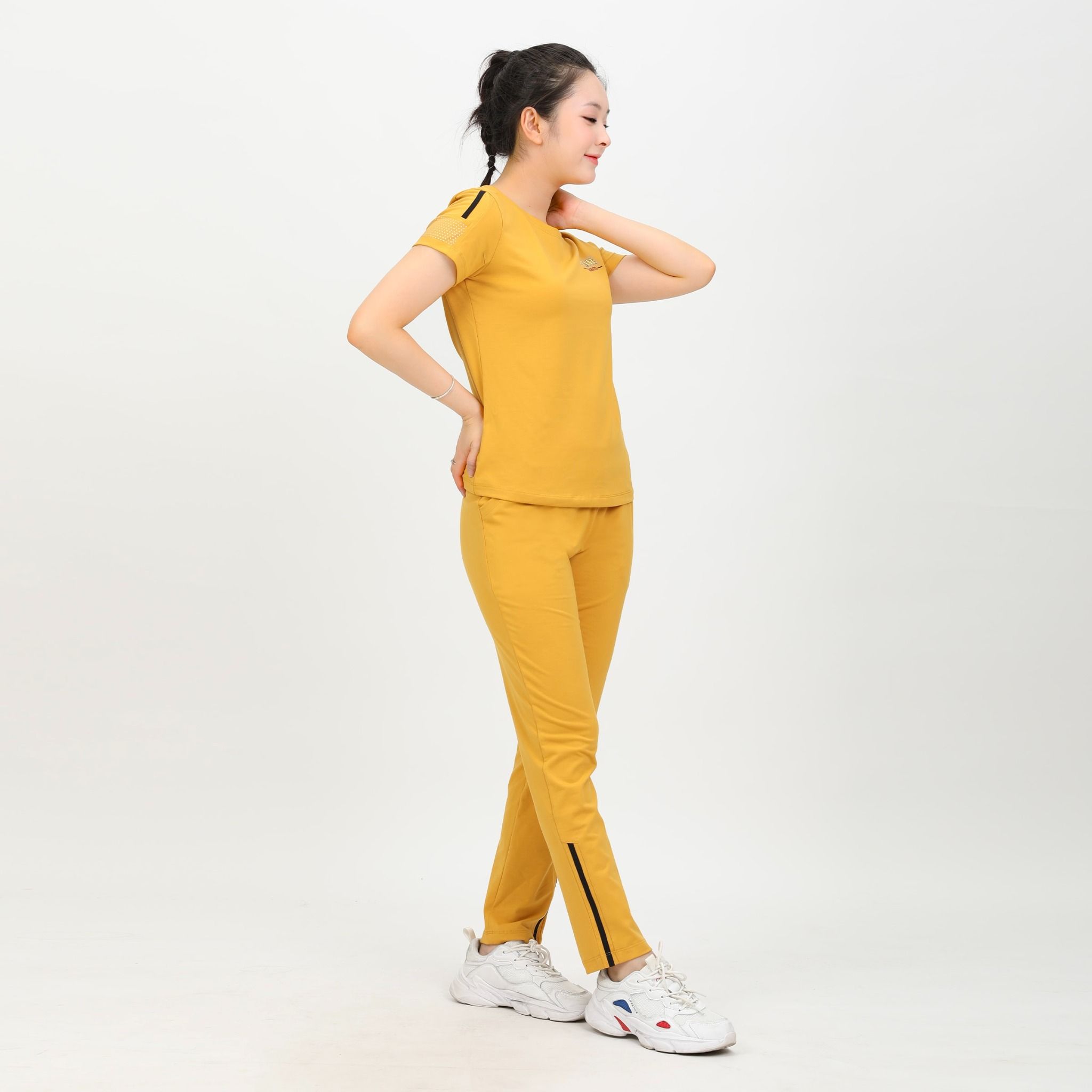 Set đồ bộ nữ kiểu quần dài tay ngắn chất cotton cvc mát 193p 3396