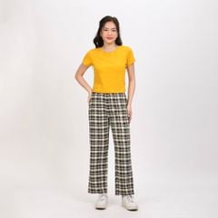 Áo Thun croptop Tay Ngắn Cổ Tròn Rib Cotton 220p 0265