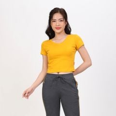 Áo Thun Croptop Tay Ngắn Cổ Tim Rib Cotton 220p 0266