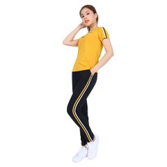 Đồ bộ thể thao nữ quần dài tay ngắn 3 trong 1 cotton 023p 3048