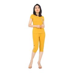 Đồ bộ nữ mặc nhà kiểu quần lửng tay ngắn cotton 024p 4128