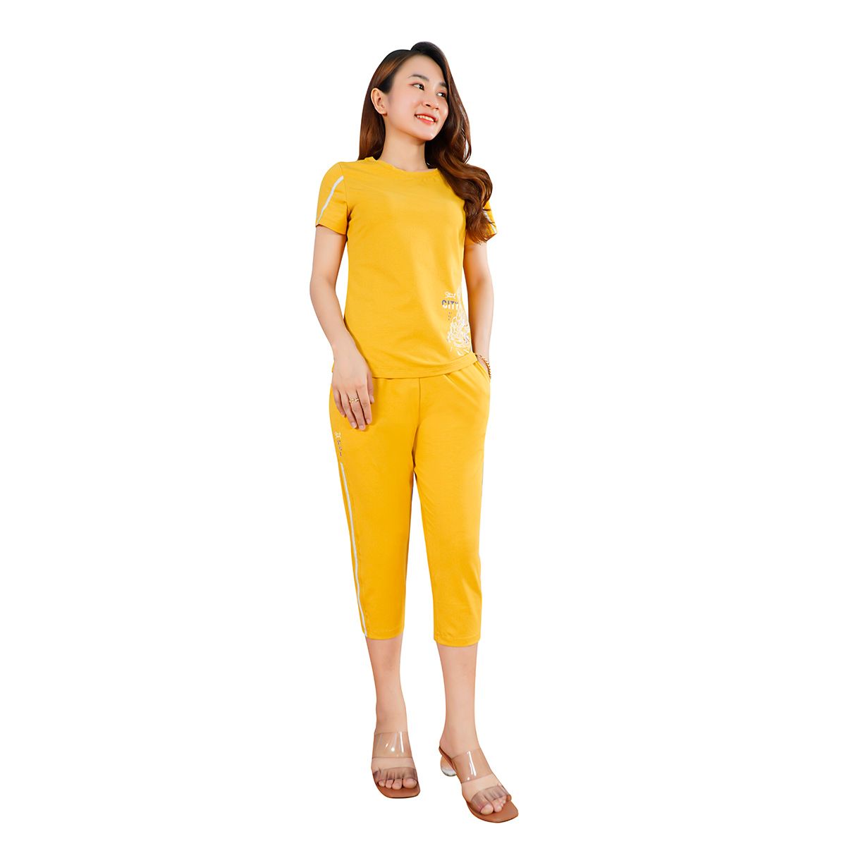 Set đồ bộ nữ kiểu quần lửng tay ngắn chất cotton siêu mát 024p 4222