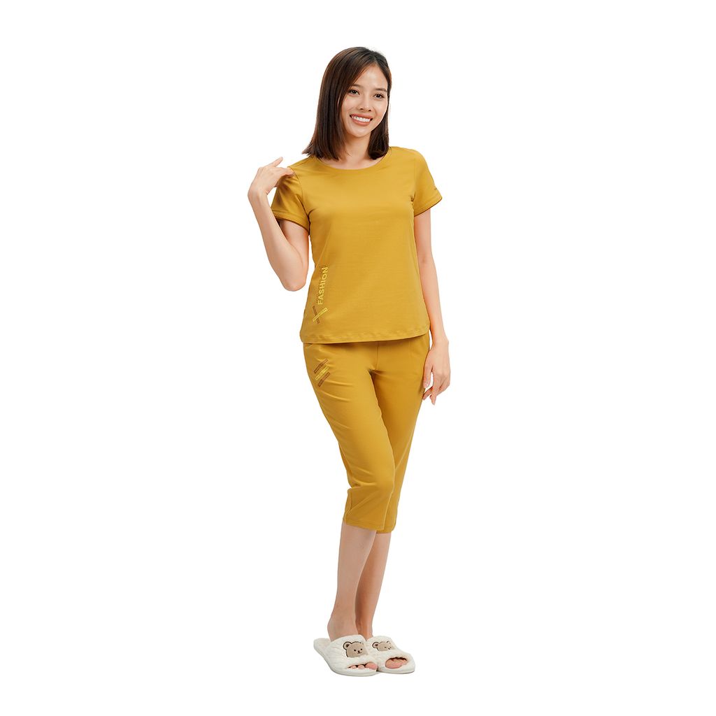 Đồ bộ nữ mặc nhà kiểu quần lửng tay ngắn cotton 024p 4250